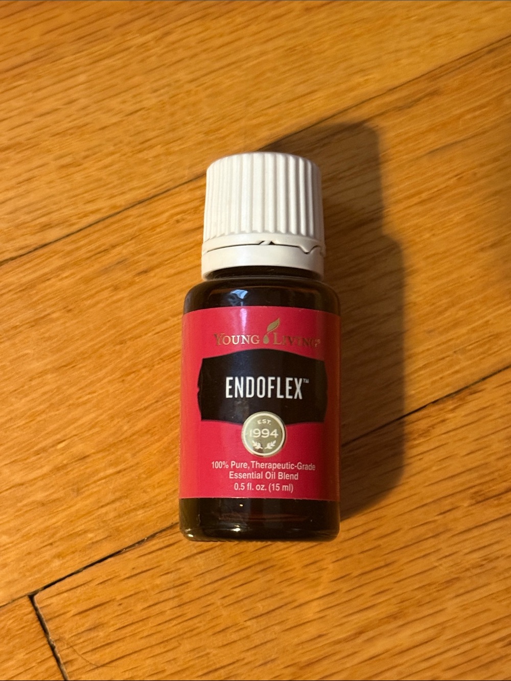 Young Living EndoFlex Essential Oil Bottle - Red Label, White Cap